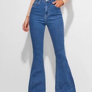 High waisted flare leg jeans